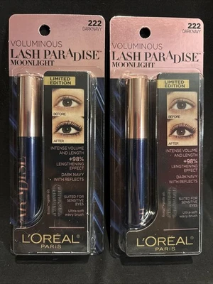 2x Loreal Voluminous Lash Paradise Moonlight Mascara Sealed 222 - Dark Navy - Image 1 of 3