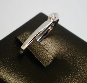 De Anillo Solitario Mujer Oro Blanco Diamante Verdadero Brillante Compromiso - Imagen 1 de 4