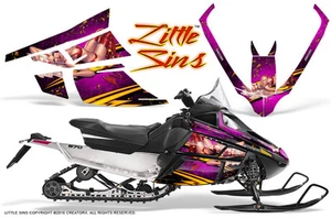 ARCTIC CAT F SERIES SNOWMOBILE GRAPHICS KIT CREATORX DECALS LITTLE SINS PINK - Picture 1 of 1