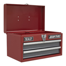 Sealey AP2602BB 2 Drawer Portable Toolbox with Ball Bearing Slides - Red