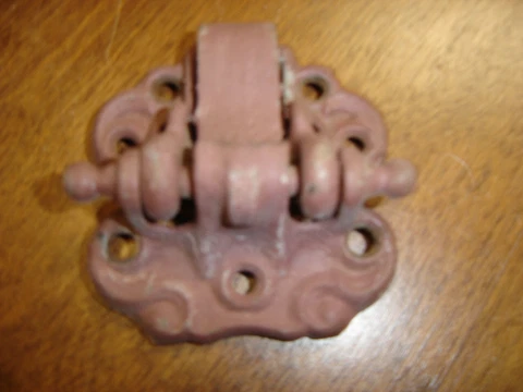 Antique Salvage Spring loaded Cast Iron Screen Door Hinge 7 screw holes    #1085 Cover
