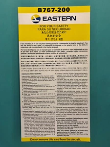 EASTERN AIRLINES SAFETY CARD — 767-200 - Picture 1 of 2