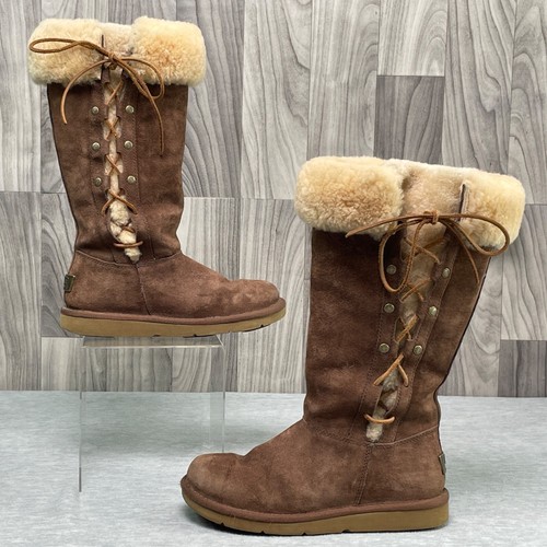Stivali australiani da donna taglia 6 UGG upside donna espresso pelle marrone 5163