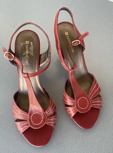 Naturalizer Sandalen Damen rot Leder offene Zehenpartie Absätze 9M - Bild 1 von 9