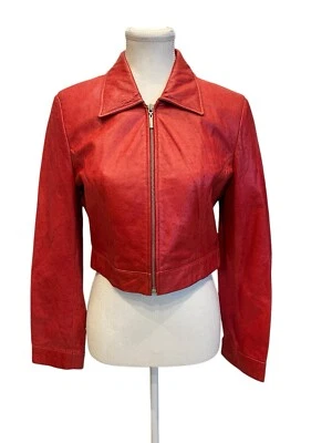 Vintage Women’s pelle studio Wilson Short Mid Show Red Leather Jacket Sz :S - Image 1 of 4
