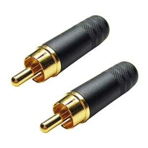 Switchcraft 3502ABAU RCA macho negro/dorado con terminales de soldadura - paquete de 2 - Imagen 1 de 1