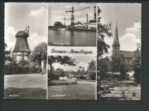 BREMEN-HEMELINGEN << 4 Ans. Puerto con grúa, Am Ehrenmal, Mühle... >> postal s/w  - Imagen 1 de 2