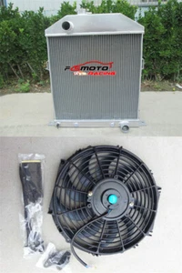 Aluminum Radiator+Fan For 1942-1948 Ford/Mercury Cars w/Chevy Engine 1945 1946 - Picture 1 of 9