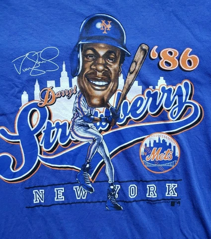 Darryl Strawberry New York Mets '86 Mitchell & Ness Tshirt Men's Size Small Cover