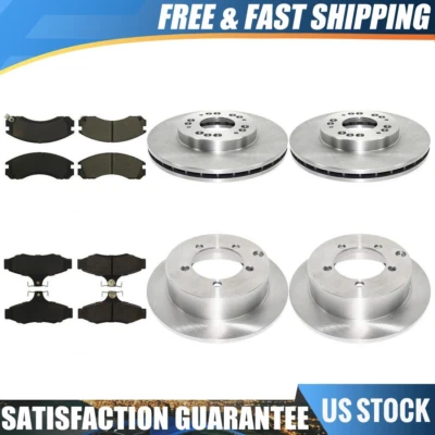For 1997-2004 Mitsubishi Diamante Front Rear Brake Rotors  Ceramic Brake Pads - Image 1 of 4