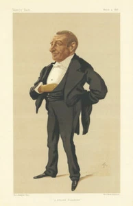 VANITY FAIR SPY CARTOON Henry Louis Bischoffsheim 'a retired Financier' 1876 - Picture 1 of 2