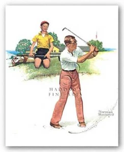 Blasting Out Norman Rockwell Golf Kunstdruck 8,75x11,25 - Bild 1 von 1
