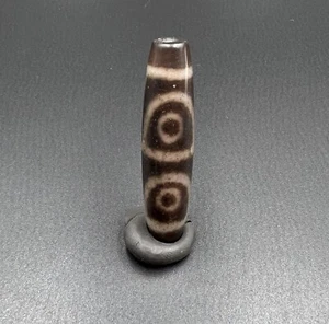 Antique Zee Zi Himalayan Nepal Indo Tibet Pure 4 Eyes Dzi Amulet Talisman Bead - Picture 1 of 11