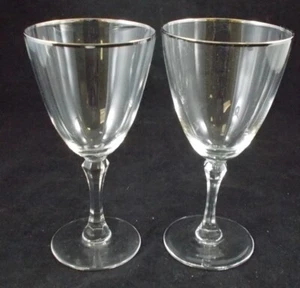 Grupo de 2 vasos de agua de borde de platino Lenox cristal Montclair - Imagen 1 de 4