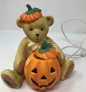 Enesco Cherished Teddies 1994 Halloween Jack-O-Lantern Light 7” - Picture 1 of 6