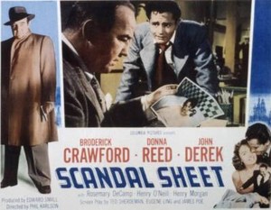Scandal Sheet Lobby Card Broderick Crawford John Derek Donna Reed 1952 OLD PHOTO