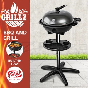 Grillz Electric BBQ Grill Smoker Outdoor Kitchen Kettle Portable Non Stick Oven - Picture 1 of 11