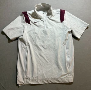 Nike Golf Windbreaker Medium White Logo 1/4 Zip Vented Short Sleeve Pullover. - Picture 1 of 11