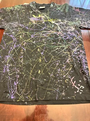 Camisa o bata colorida mediana 21 pro ee. uu. Camisa artística cuello en V. vintage Foto 1 de 4