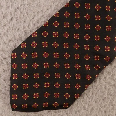 Corbata IZOD de colección negra roja amarilla molinete geométrica 100 % seda hecha en EE. UU. 3,5" Foto 1 de 4