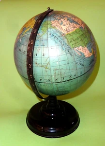 RARE! VTG GREEK EARTH WORLD GLOBE on METAL BASE GREECE 1950's - Picture 1 of 21
