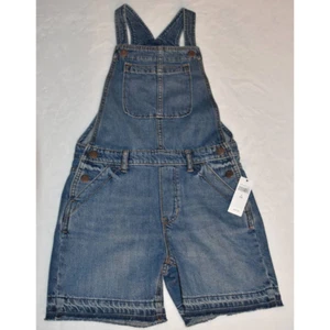 Gap Kids Denim Overall Shorts, NWT, Large Size 10, Medium Blue - Picture 1 of 6