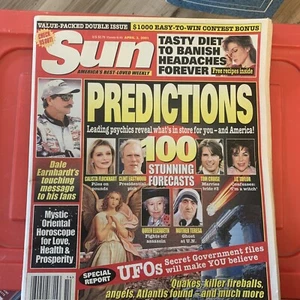 Sun Tabloid Magazine April 3 2001 Dale Earnhardt - Psychic Predictions - UFOs - Picture 1 of 2
