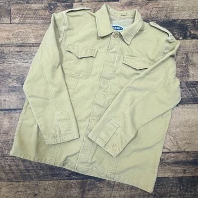 Old Navy Military Style Cotton Utility Jacket Khaki Beige corduroy Casual L - Image 1 of 4