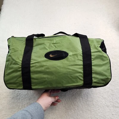 Vintage Nike 90s Military Green Sport Duffle Bag Swoosh Logo Rare Camping - Image 1 of 4