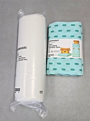 IKEA Kapphast Twin Duvet Cover TEDDY BEAR Pillowcase with Comforter Insert New - Image 1 of 4