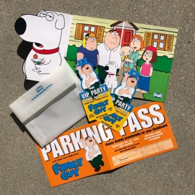 HISTORICAL 1999 Family Guy Premier Fox VIP Tickets 3-Fold Card + Parking Pass - Image 1 of 4
