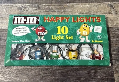 M&M’s Candy Happy Lights Colorido Navidad Cadena 10 Luces Set Interior M&M Foto 1 de 4
