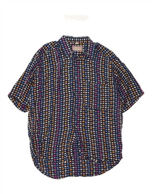 JOCKEY Mens Shirt Large Navy Blue Geometric Rayon AF16 - Image 1 of 3