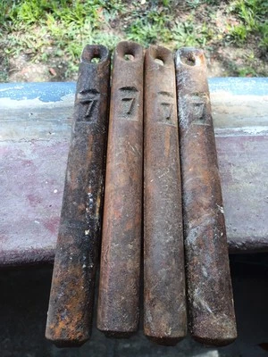 4 Vintage Antique Cast Iron Window Sash Weights - 7 Pounds Nominal Ea - Image 1 of 2