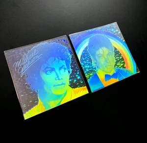 2 MICHAEL JACKSON LARGE vintage HOLOGRAMS HOLOGRAPHIC MUSIC STICKER DECAL HOLO - Picture 1 of 6