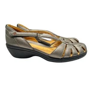 Sandalia Zapato de Vestir Clarks Sin Estructura Semi-Abierta Punta Guijarro Cuero W's 9.5M - Imagen 1 de 13