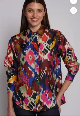 CAMISA IKAT SEDA VILAGALLO DONIA NUEVA MANGA LARGA MULTICOLOR TALLA 38 Foto 1 de 4