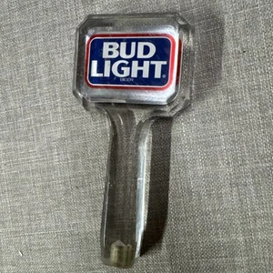 Vintage Bud Light Beer Tap Handle! 2 Sided Clear Acrylic Shifter Handle (e) - Picture 1 of 7