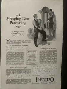 Publicidad publicitaria vintage de plan de compras nuevo Petro 1928 - Imagen 1 de 2