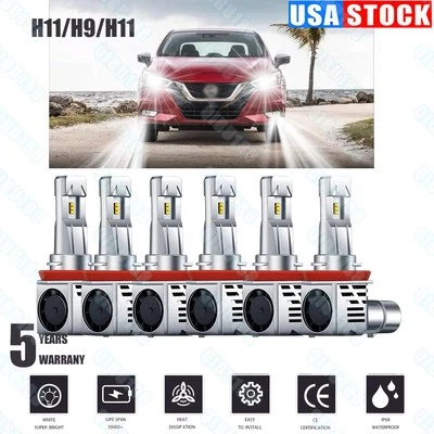 Para Nissan Altima 2007-2018 combo farol de LED alto baixo + kit de lâmpadas de neblina - Imagem 1 de 4