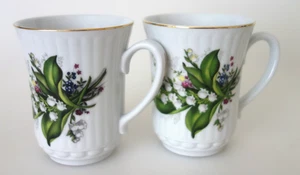 2 traumhafte Kaffeebecher Dubi Bohemia Original Maiglöckchen Dekor - Bild 1 von 7