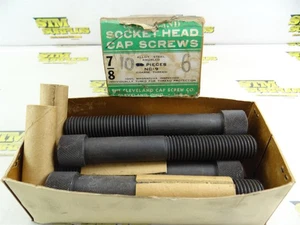 11LBS OF NEW HEX SOCKET HEAD CAP SCREWS 7/8"-9NC X 6" MADE IN USA 10 PIECES - Picture 1 of 5