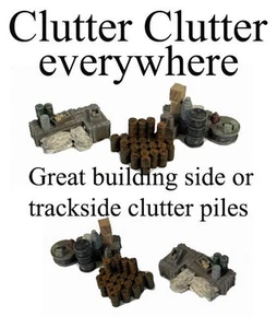N Scale Details 3 Building Junk Piles with a variety of details Finished - Picture 1 of 1