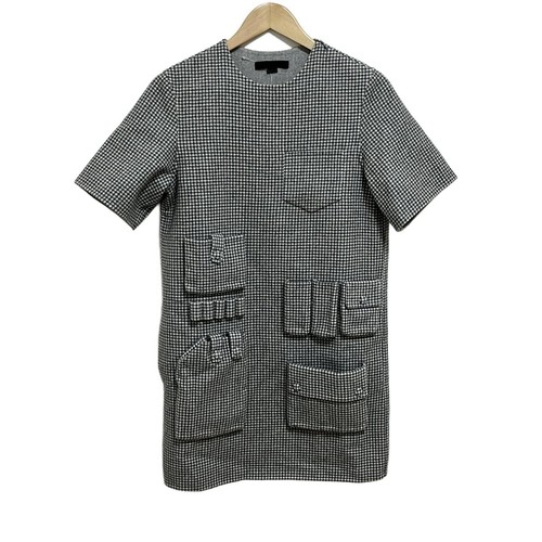 Autentico ALEXANDER WANG Abito da donna bianco grigio scuro