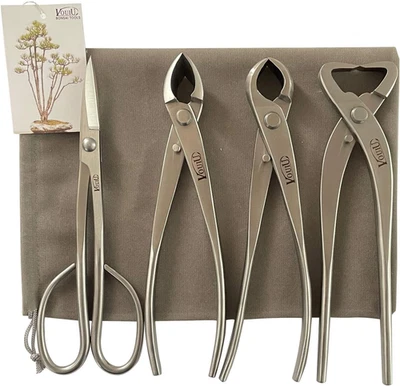 4-Piece Bonsai Tool Set,Concave Cutter,Knob Cutter,Trunk Splitter,Bonsai Scissor - Image 1 of 4