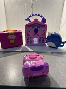 Polly Pocket Lot Fashion Polly, Pollyville Market, Narwhal & The Farm Piggy - Picture 1 of 18