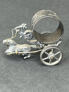 Vintage Silver Meridian 213 Horse Chariot Napkin Ring Holder - Picture 1 of 7