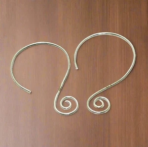 2 Pairs, 40mm, Brass Earring Hooks - Picture 1 of 7
