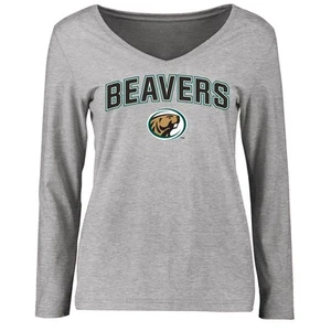 Women's Ash Bemidji State Beavers Proud Mascot Long Sleeve T-Shirt - Picture 1 of 2