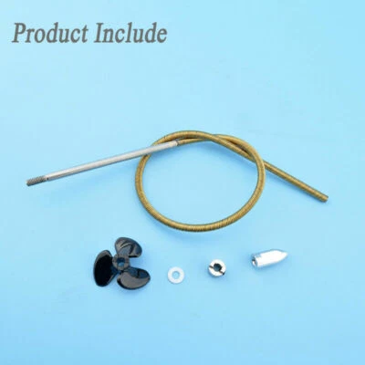 RC Boat Shaft Kit 4mm Flexible Axle+Drive Dog + Gasket+3 Blades Proprller #1864 - Image 1 of 4
